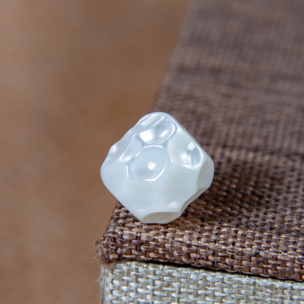 天然贝母手工雕陨石腰珠文玩佛珠