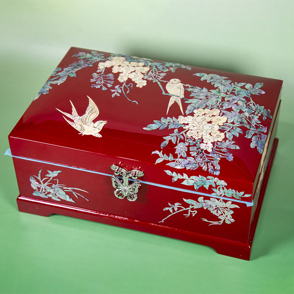 螺钿漆器首饰盒木质收纳结婚礼物