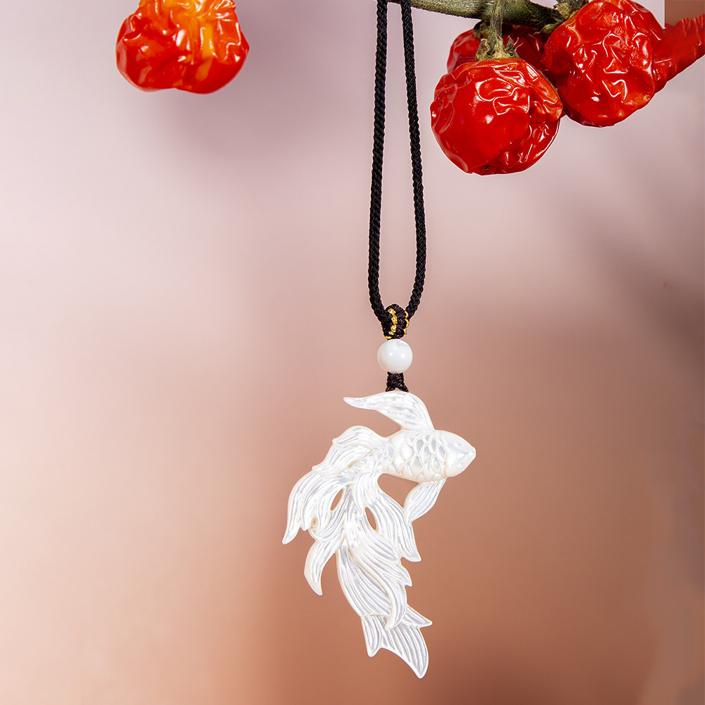 天然白蝶贝项链厚料精雕锦鲤神仙鱼吊坠diy发簪饰品手工配件材料,饰品/流行首饰/时尚饰品新,项链,淘宝优惠券,粉丝福利购,淘宝优惠卷