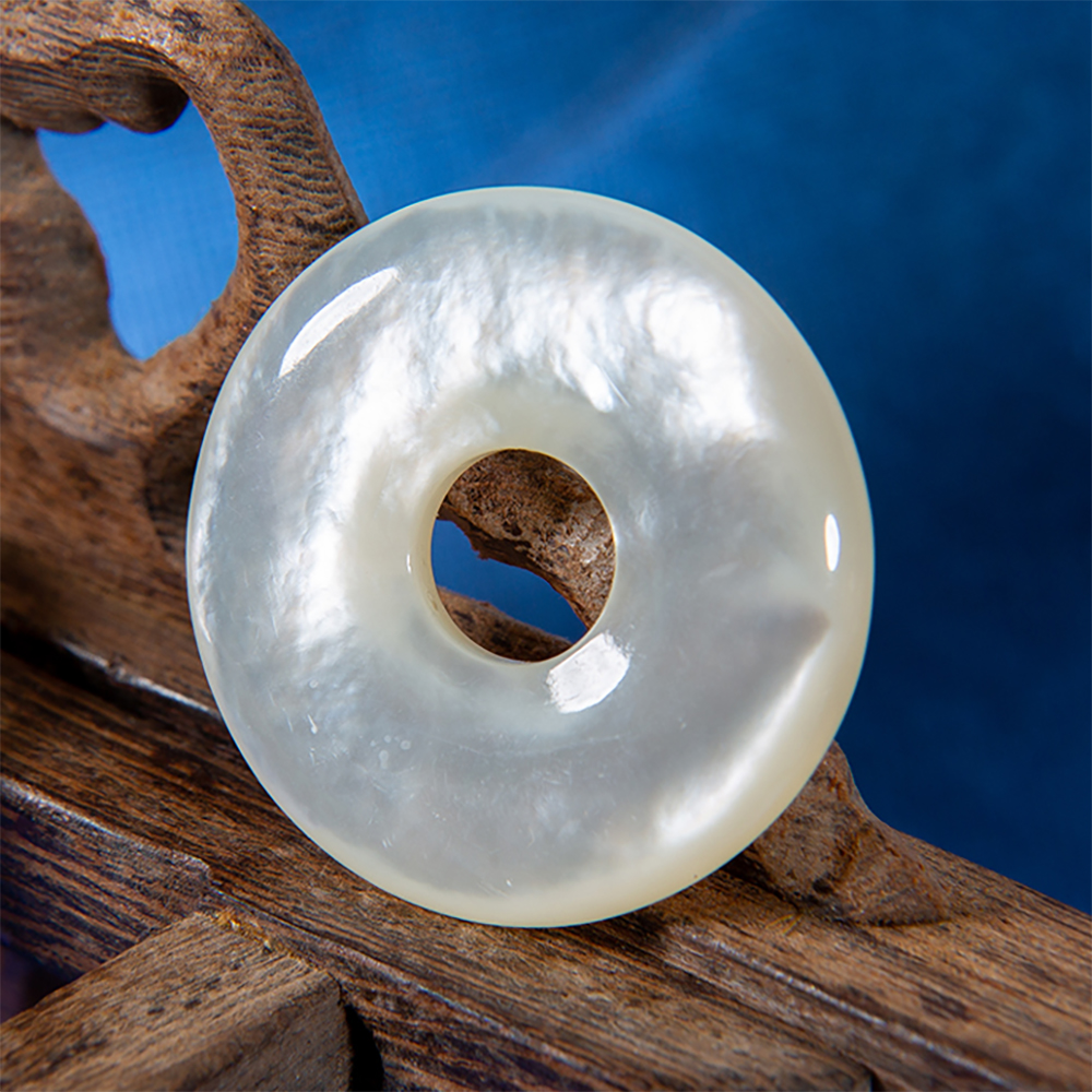 珍珠母贝平安扣怀古挂坠