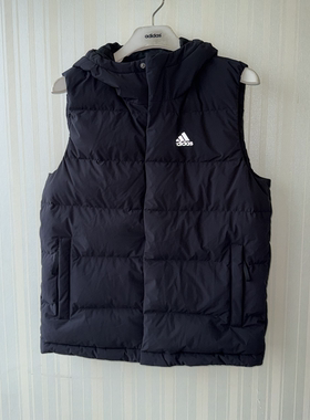 潮包背 现货 Adidas 阿迪达斯男子连帽保暖羽绒马甲 背心 HG6277