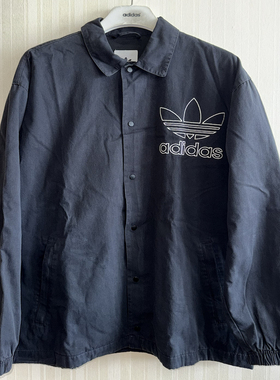 潮包背 现货 Adidas 三叶草男款宽松运动休闲夹克 外套 IU2371