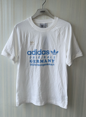 潮包背 现货 Adidas 三叶草男子运动休闲印花短袖T恤 IR9634