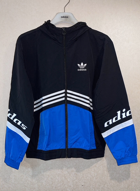 潮包背 现货 Adidas 三叶草 男款运动休闲连帽外套 HA4741