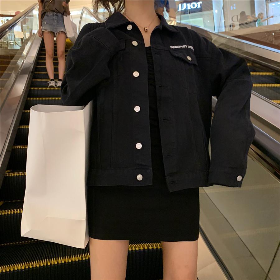 Real shot show thin denim coat 2021 new spring Hong Kong style trend versatile casual top