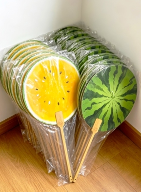 黄色西瓜扇子便携随身家用夏季凉快蒲扇防摔耐用高颜值手摇扇团扇