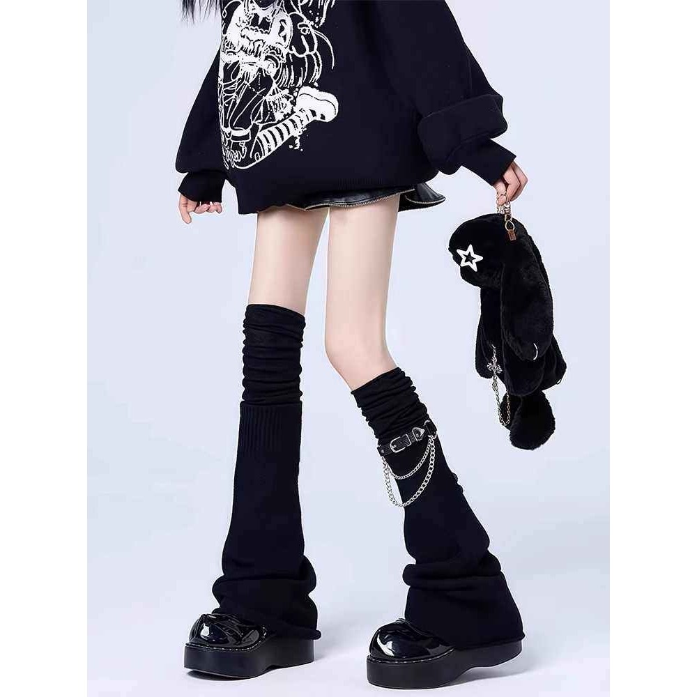 朋克腿环皮扣阔腿袜套cos黑色腿套y2k亚文化jk过膝堆堆袜百搭款,模玩/动漫/周边/娃圈三坑/桌游,BJD娃衣,淘宝优惠券,粉丝福利购,淘宝优惠卷
