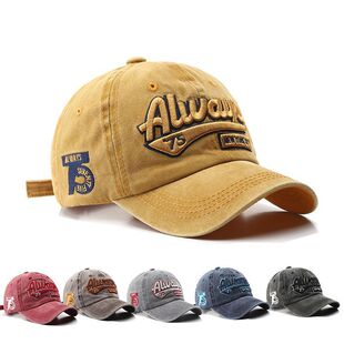 时尚棒球帽大头围女洗水做旧运动鸭舌帽四季太阳帽潮酷帽子男款