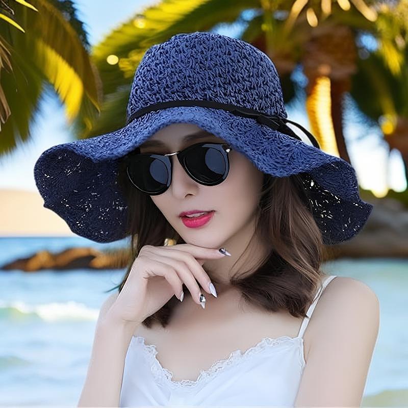 沙滩帽子女夏天草帽海边