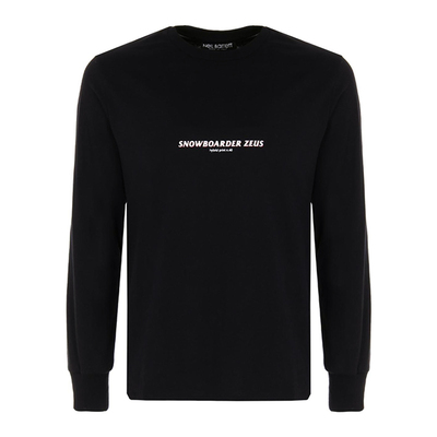 Neil Barrett尼奥贝奈特男士黑色圆领长袖卫衣字母印花套头衫