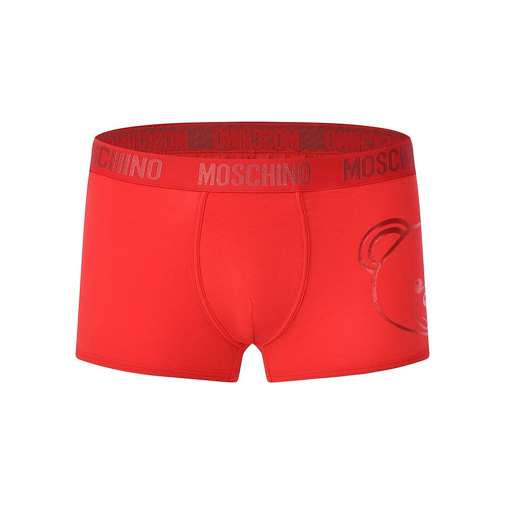 Moschino/莫斯奇诺红色泰迪熊饰棉质四角内裤 A4702 8110