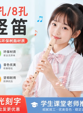 奇美dhs竖笛8孔小学生初学者儿童课堂学习笛子6孔高音德式乐器