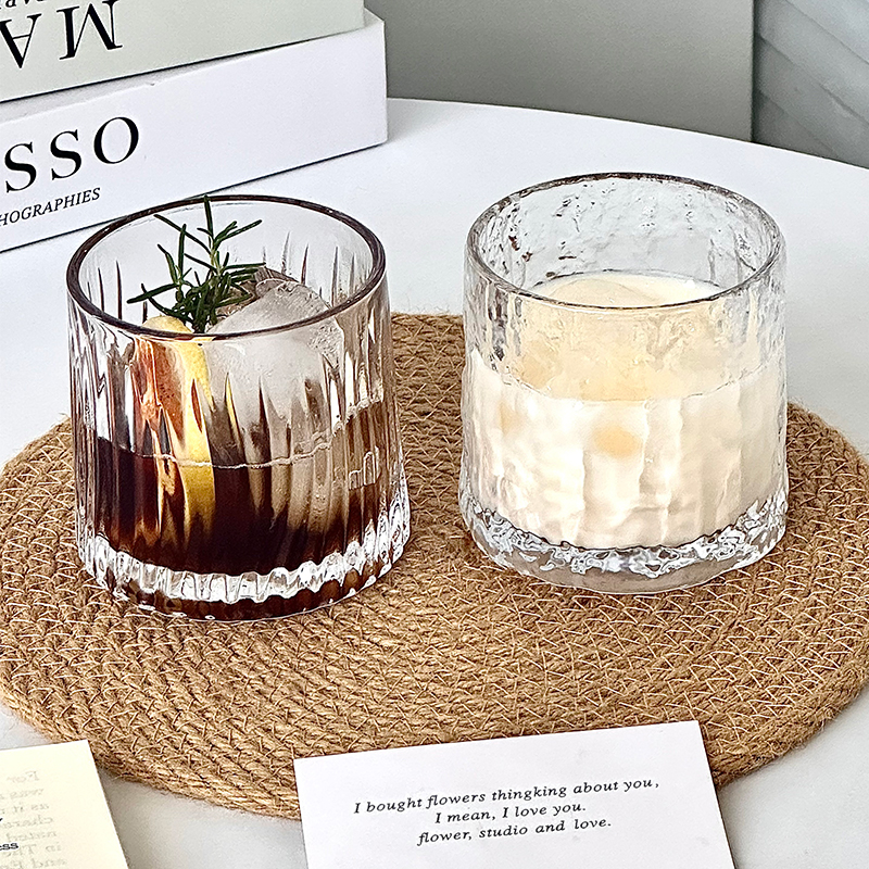 复古啤酒杯玻璃水杯高级感威士忌酒杯咖啡杯饮品杯轻奢高档洋酒杯