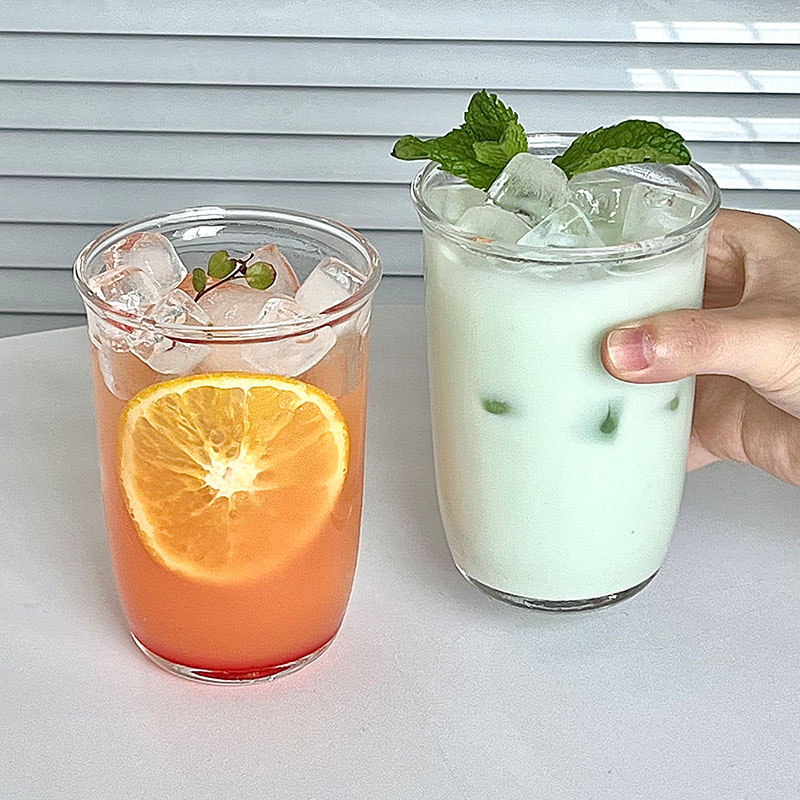 ins风阔口冰美式拿铁咖啡杯简约茶杯鸡尾酒杯玻璃杯冷饮杯子