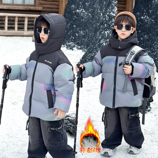 棉衣潮 韩范痞帅男童装 男童洋气羽绒服儿童白鸭绒外套冬装 2025新款