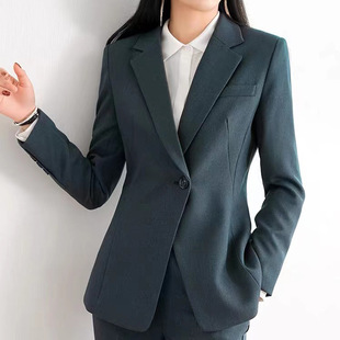 黑色西装外套女春季新款大码女装职场女神范正装西服西裤二件套装