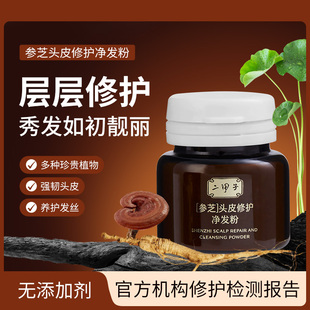 二甲子人参根积雪草何首乌茶籽提取物参芝头皮修护净发粉养护发丝