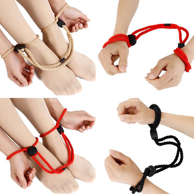 柔软材质束手束脚棉绳手铐大小可调节性感装扮男女脚镣捆手捆脚绳