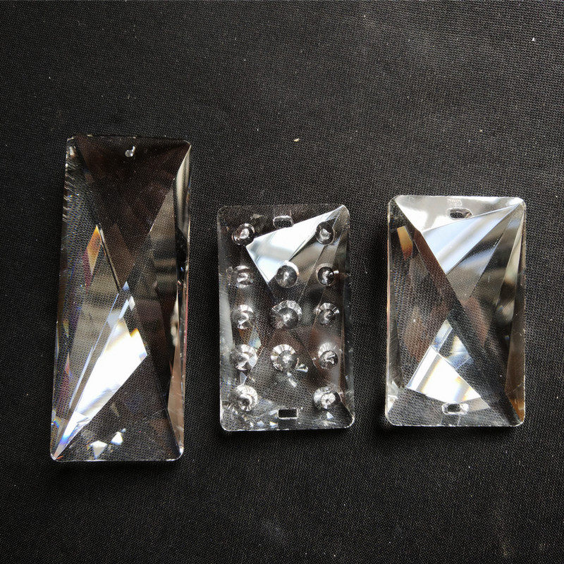 diy灯具配件水晶灯吊坠水晶多面长条雨点机磨婚庆吊坠隔断帘坠子