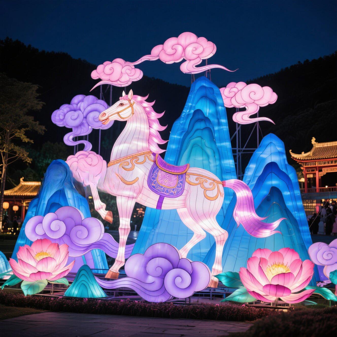 春节大型马年花灯组合