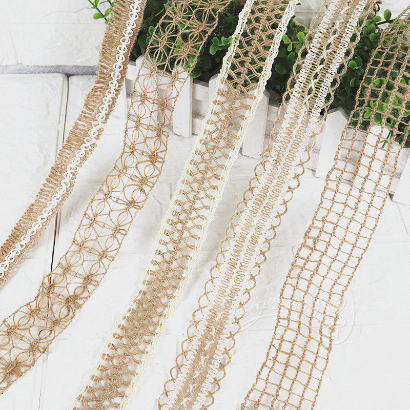 幼儿园环创材料手工diy装饰棉麻麻绳编织花边织带 蕾丝花边条花朵