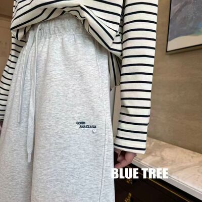 BLUETREE正品卫裤女2026春季新款宽松休闲阔腿束脚运动裤长裤子潮