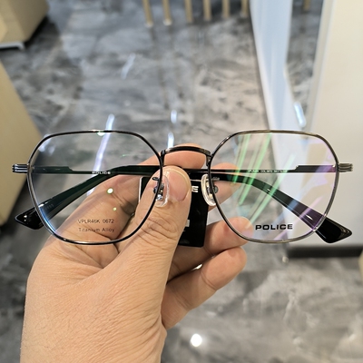 POLICE复古商务男款近视镜 镜框 镜架 钛金属框大码男生戴VPLR46K
