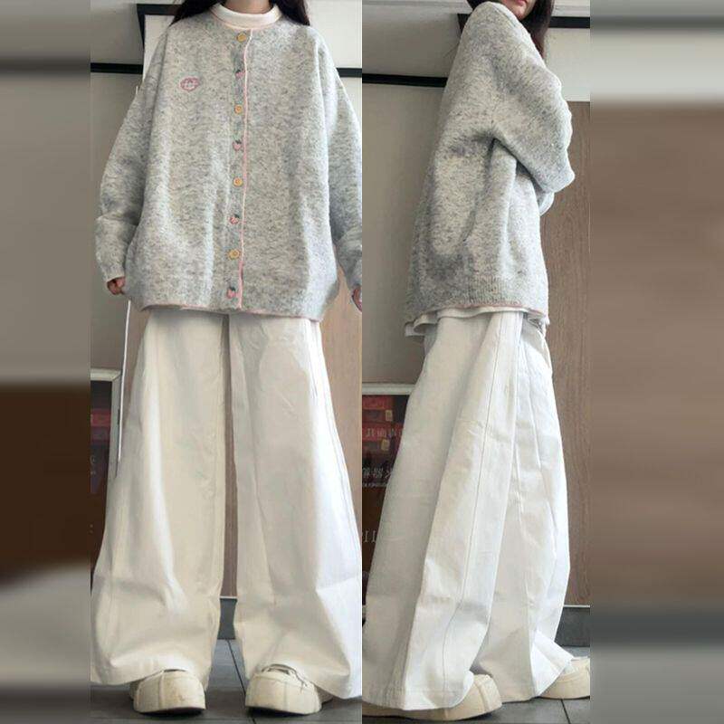 慵懒风毛衣外套女春季2025新款高级感韩系上衣宽松休闲针织开衫