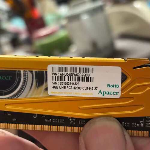 议价宇瞻Apacer DDR3 4G记忆体，黄色马甲款，时序9-