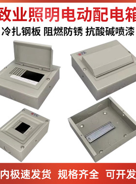 致业C45配电箱空开箱工厂仓库出租屋断路器漏保电源箱全铁带盖款