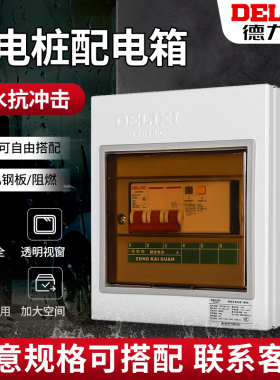 德力西充电桩pz30明装强配电箱漏电保护器家用新能源带空气开关盒