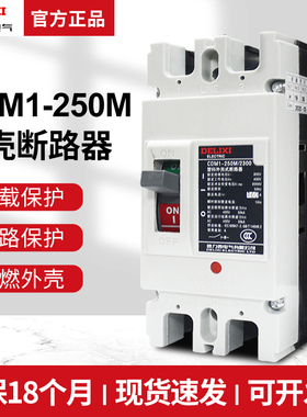 德力西2P塑壳断路器CDM1-250空开200A空气开关160A大功率单相220V