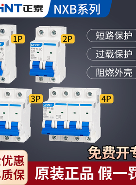 32a空气开关电闸正泰100a家用63安断路器NXB-63 1p2p3p4p空开DZ47