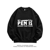 Pen Yours笔印花秋季 Bigger Than 圆领卫衣服纯棉男装 宽松