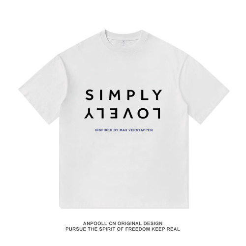F1维斯塔潘同款SIMPLY LOVELY短袖T恤纯棉上衣服男装休闲印花宽松