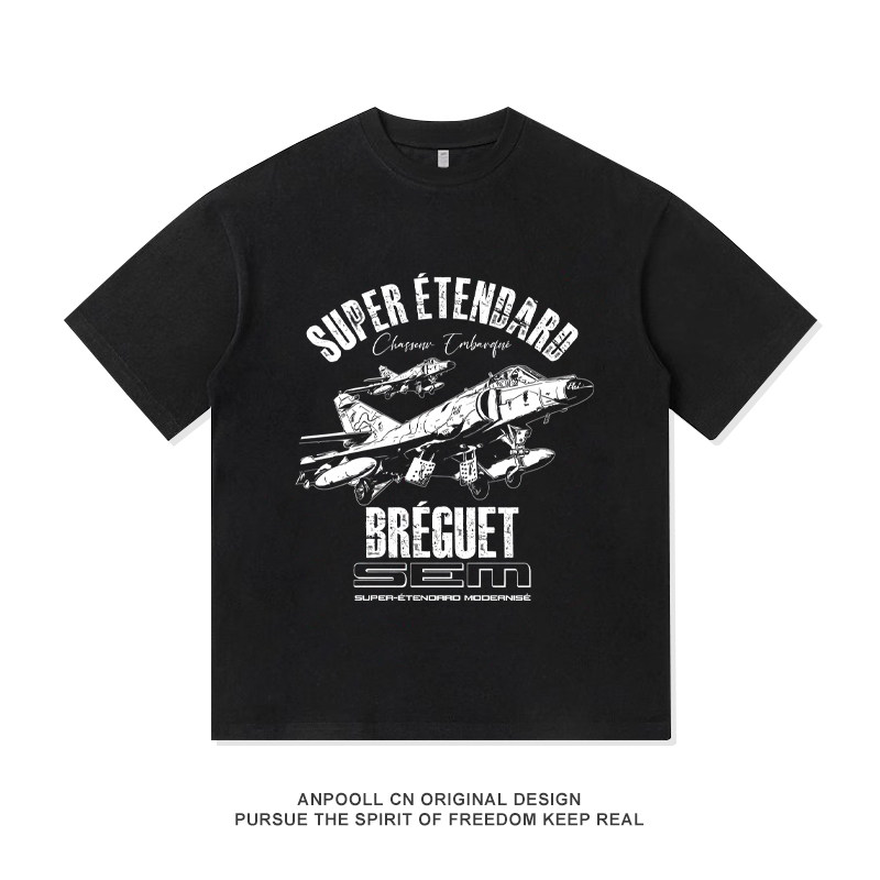 超军旗舰载攻击机法国战斗机印花军迷短袖T恤纯棉上衣服男装宽松,男装,T恤,淘宝优惠券,粉丝福利购,淘宝优惠卷