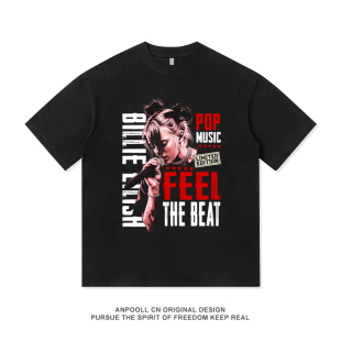 碧梨印花复古歌手男女短袖 应援服周边上衣服纯棉宽松休闲潮 T恤衫