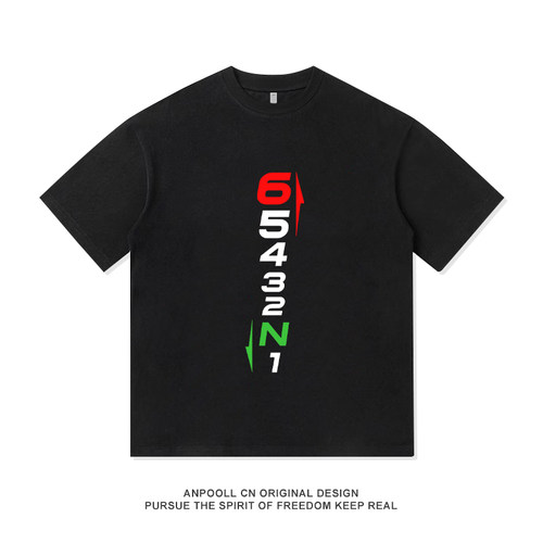 手动挡位跑车改装文化变速箱top gear印花纯棉短袖T恤上衣服男装
