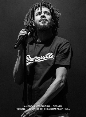J.Cole同款Dreamville短袖t恤男J.科尔说唱嘻哈美式重磅纯棉男装