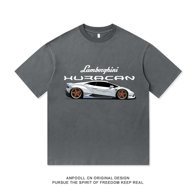 兰博基尼LB改装文化JDM跑车印花纯棉短袖T恤衫上衣服男装宽松休闲