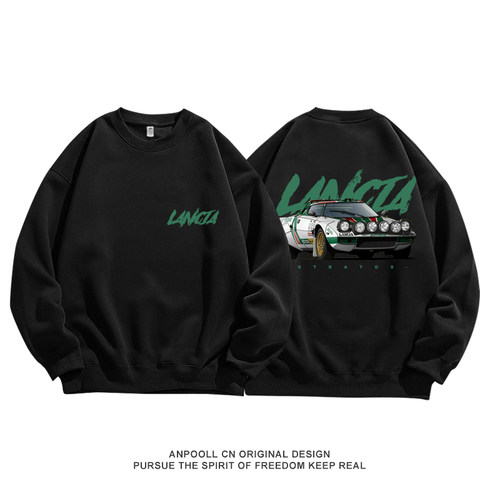 蓝旗亚Stratos拉力赛车改装文化越野纯棉圆领卫衣服男装宽松休闲