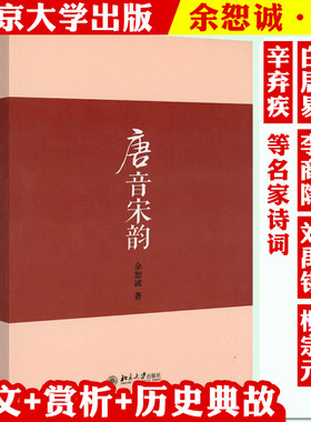 唐音宋韵 名家解读唐宋诗词诗词鉴赏书籍