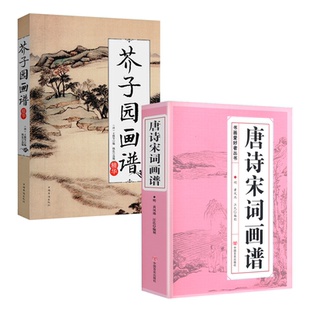 【2册】唐诗宋词画谱+芥子园画谱精华 书籍