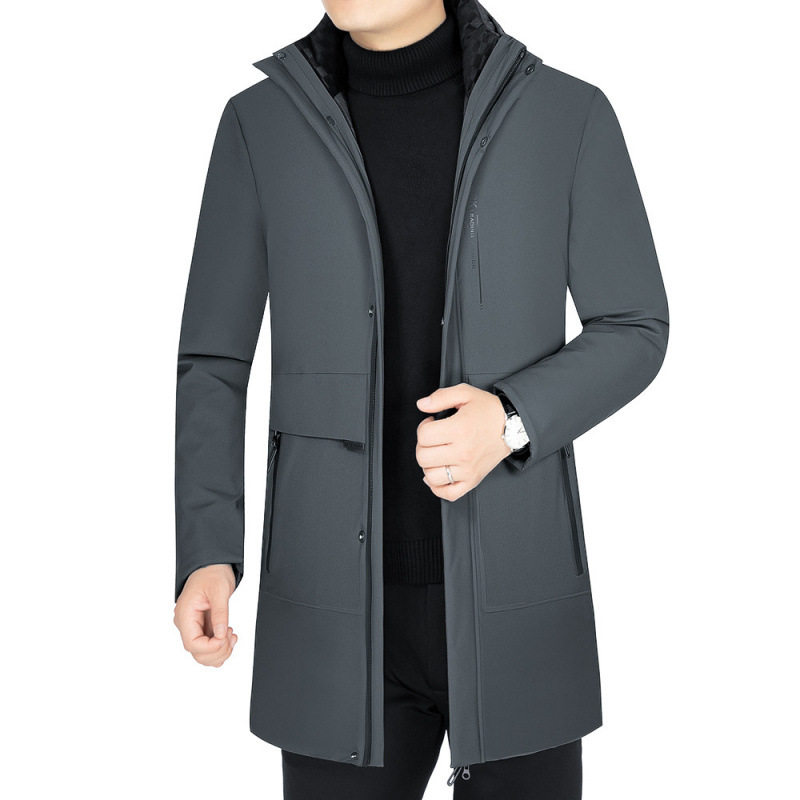 绅骑正品2024冬季新款男装棉衣中长款休闲棉服中年男士外套B28178