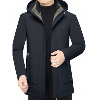 绅骑正品爸爸冲锋衣秋冬季中年男士羽绒棉服外套可脱卸内胆B77058