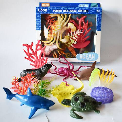仿真海洋玩具生物 鲨鱼 小鱼世界 海豚 鲸鱼 海龟 海底动物模型