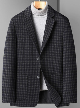 2021秋冬羊毛休闲黑色印度丝西服上衣男外套单西HBZ6166-3