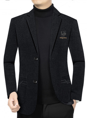 绅骑正品男士西服外套春秋季灯芯绒休闲西装中年男士高端上衣B885