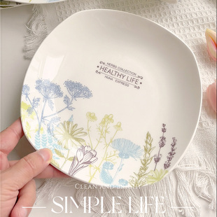 2025新款创意简约韩式一人食骨瓷饭碗餐具陶瓷碗碟方形盘子家用