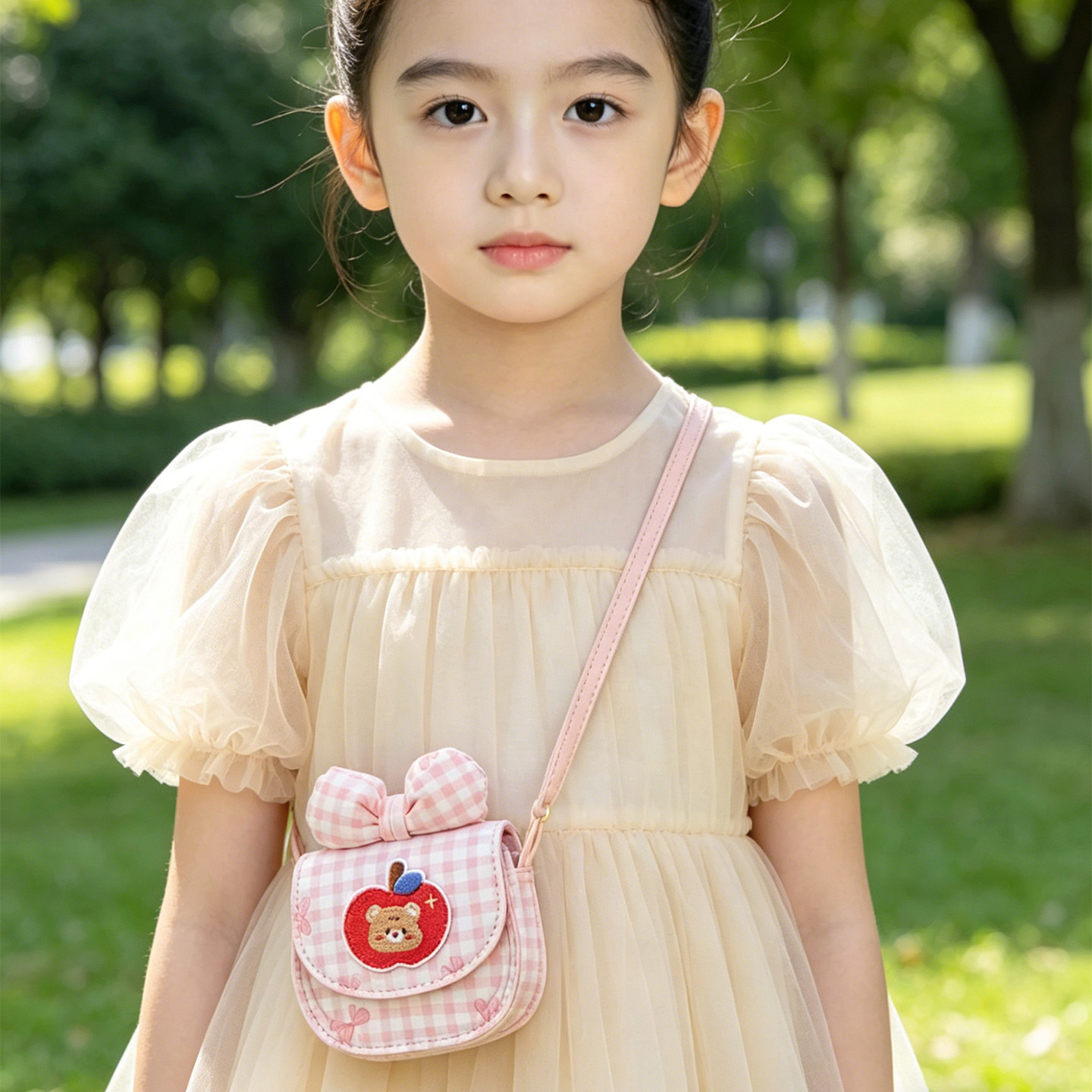 儿童斜挎包可爱时尚洋气卡通小熊2026新款女孩迷你小包包外出礼物